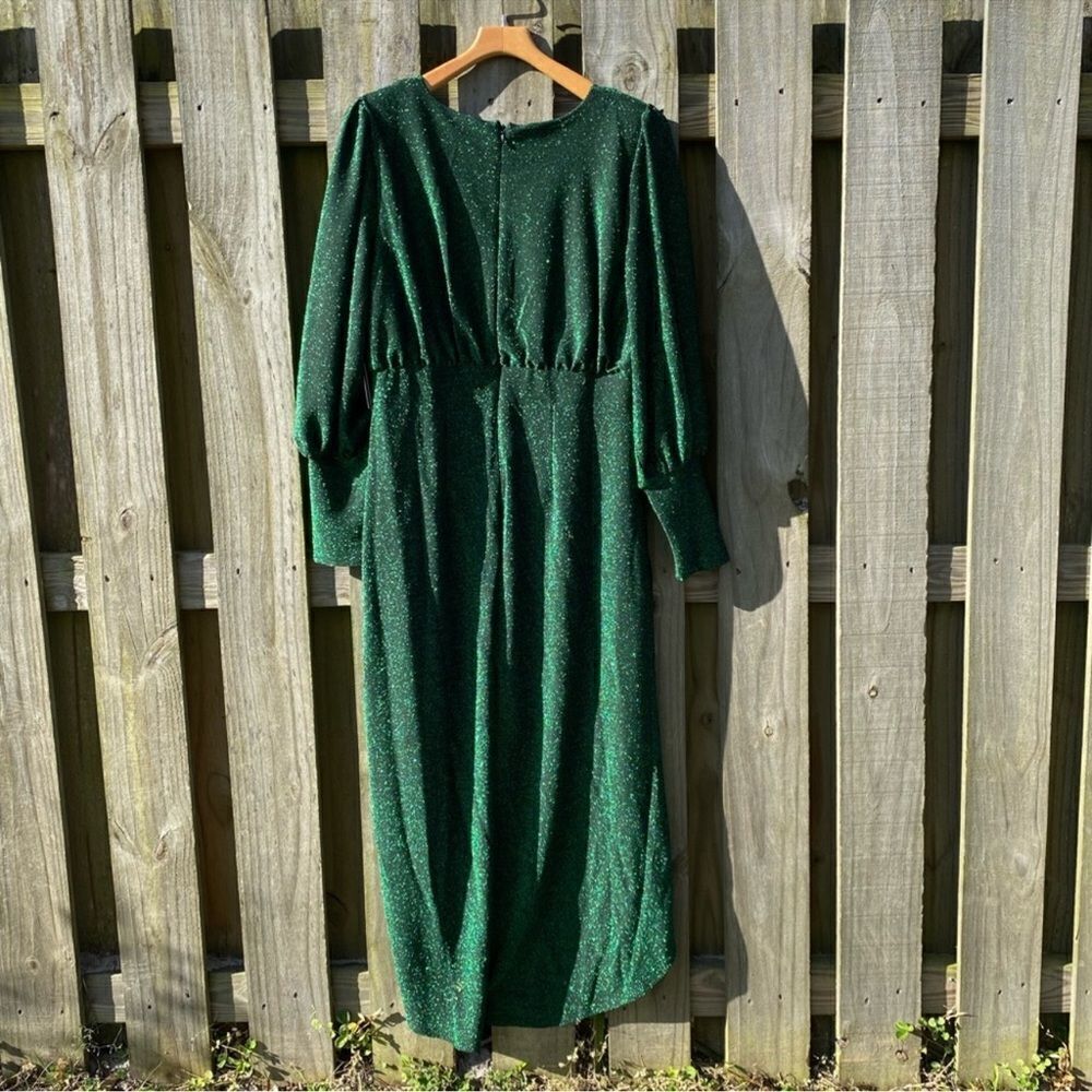 NWT‎ ELOQUII GREEN SPARKLE MAXI DRESS C27 - Picture 7 of 11